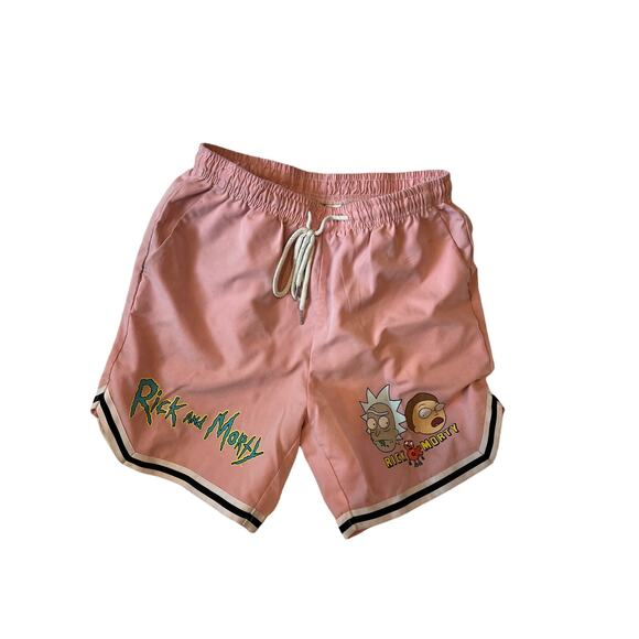 Romwe Rick & Morty Pink Shorts Mens M - Picture 1 of 3